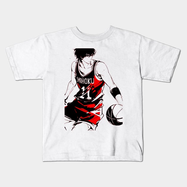 Kaede Rukawa Slam Dunk Kids T-Shirt by OtakuPapercraft